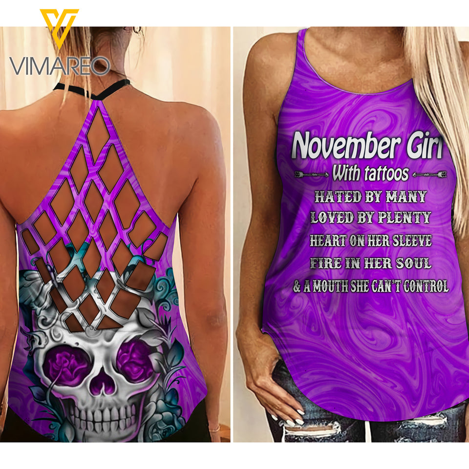November Girl Criss-Cross Open Back Camisole Tank Top 1303NGB
