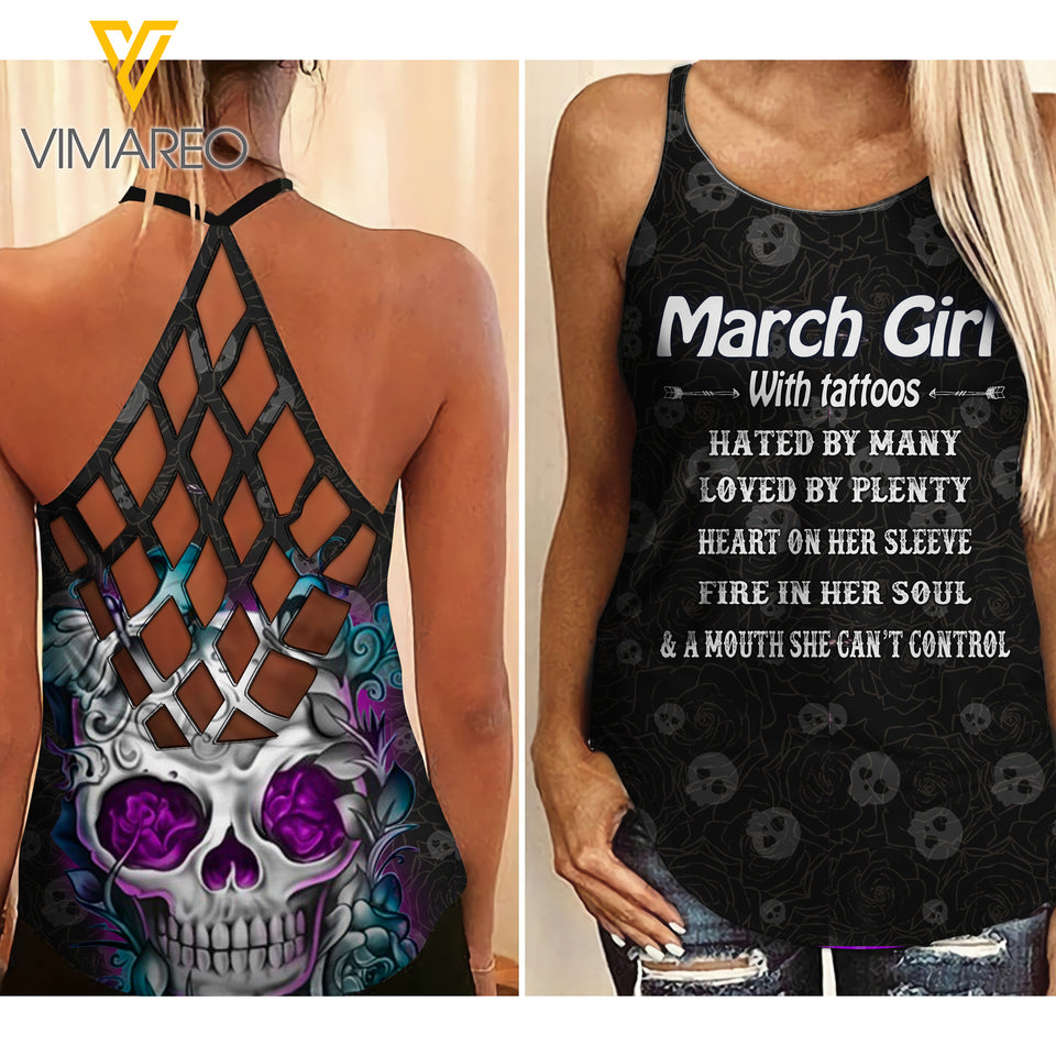 March Girl Criss-Cross Open Back Camisole Tank Top 1303NGB