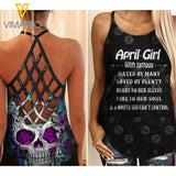 April Girl Criss-Cross Open Back Camisole Tank Top 1203 PDT