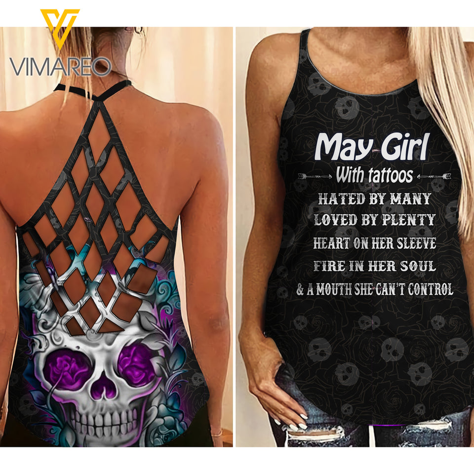 May Girl Criss-Cross Open Back Camisole Tank Top 1203 PDT