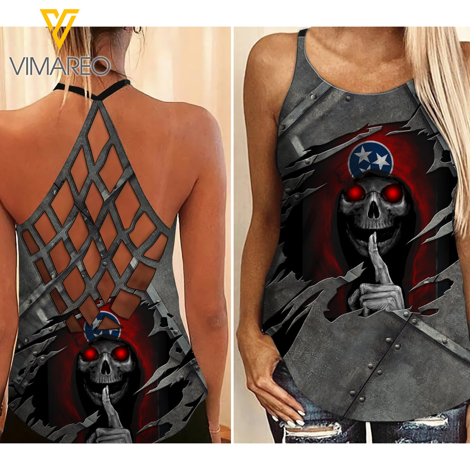 Tennessee Girl Criss-Cross Open Back Camisole Tank Top 2503NGBT