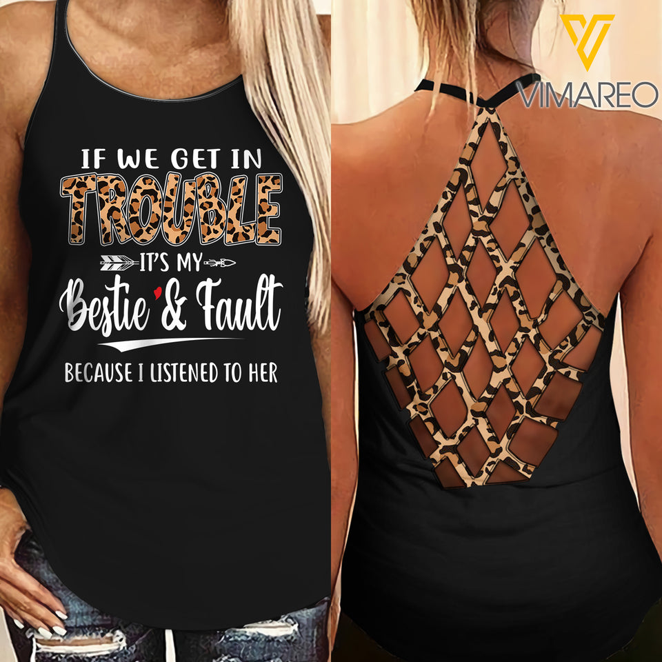 Trouble Criss-Cross Open Back Camisole Tank Top 1603NGBT