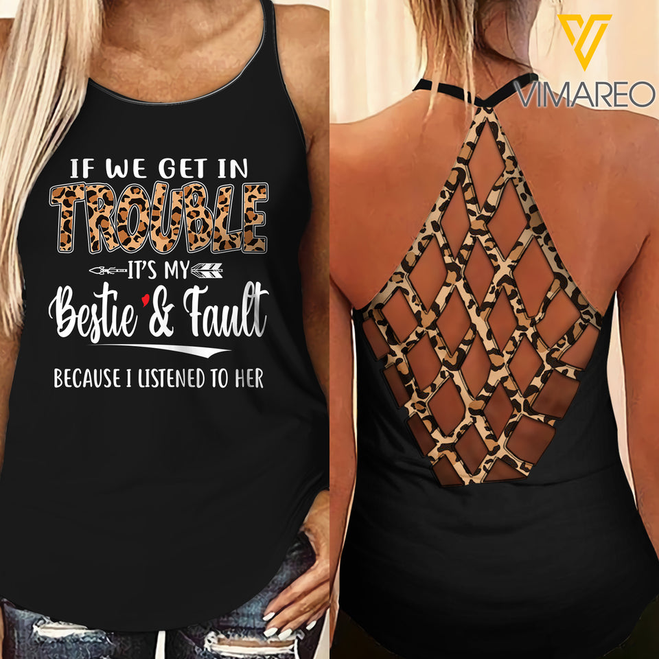 Trouble Criss-Cross Open Back Camisole Tank Top 1603NGBT