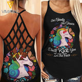 Unicorn Girl Criss-Cross Open Back Camisole Tank Top 1106TH