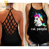 UNICORN Girl Criss-Cross Open Back Camisole Tank Top 1406TQ