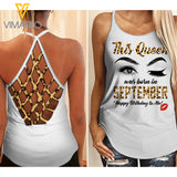 September Girl Criss-Cross Open Back Camisole Tank Top 1404NGBTQ