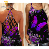 Butterfly girl Criss-Cross Open Back Camisole Tank Top 3006TQ