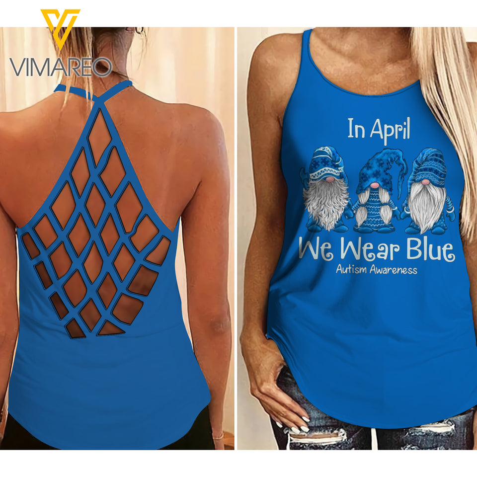 AUTISM girl Criss-Cross Open Back Camisole Tank Top 0704NGBN