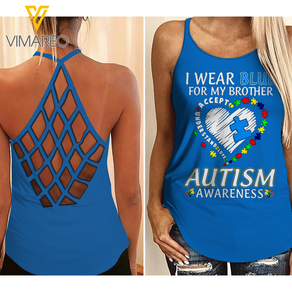 AUTISM girl Criss-Cross Open Back Camisole Tank Top 0604NGBN