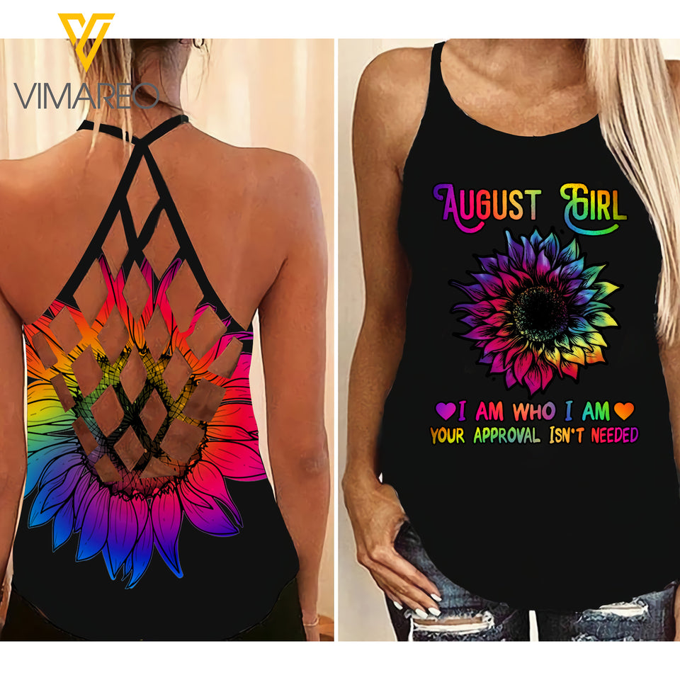 August Girl Criss-Cross Open Back Camisole Tank Top 1203 HTQ
