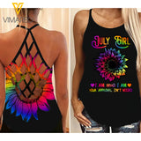 July Girl Criss-Cross Open Back Camisole Tank Top 1203 HTQ