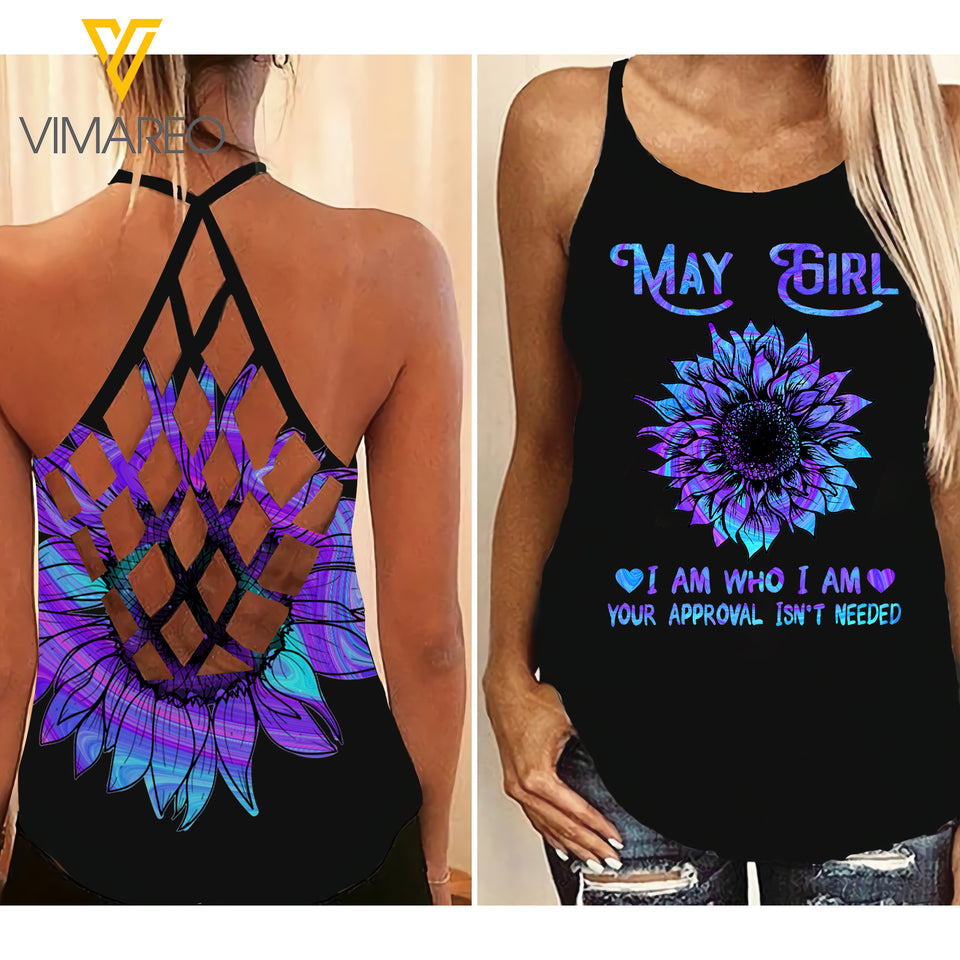 VMVH MAY Girl Criss-Cross Open Back Camisole Tank Top 1103 HTQ
