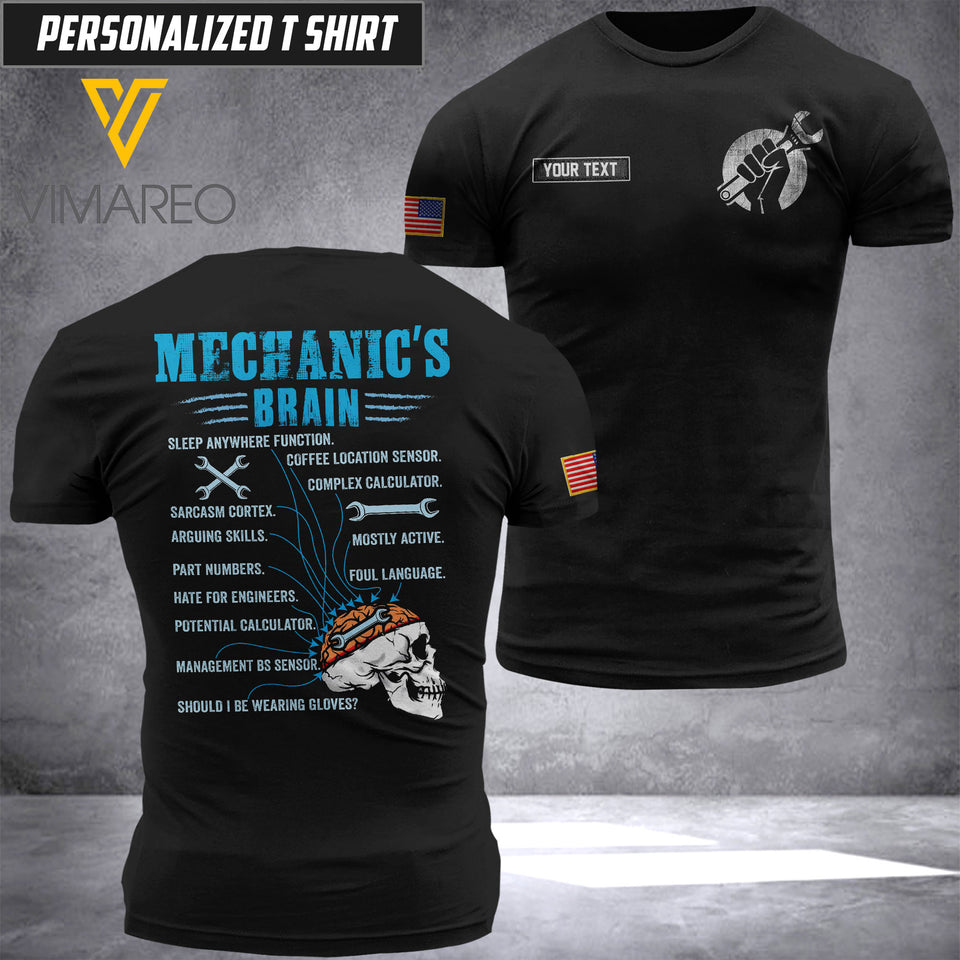 CUSTOMIZED MECHANIC 3D PRINTED TSHIRT QQYY