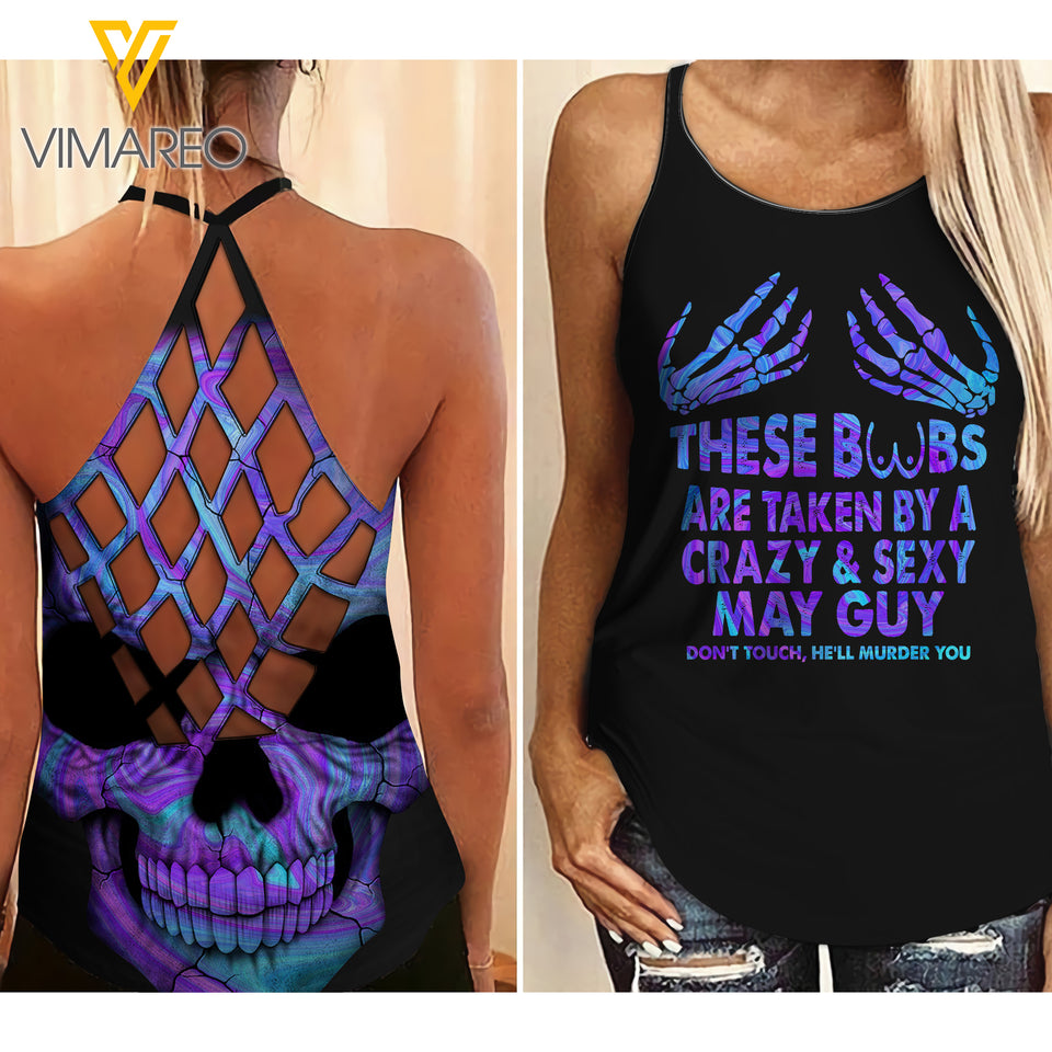 MAY GUY Criss-Cross Open Back Camisole Tank Top  VMYY