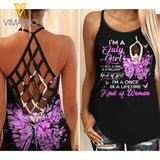 JULY GIRL With Butterflies Criss-Cross Open Back Camisole Tank Top VMYY