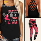 SQUATS GIRL Criss-Cross Open Back Camisole Tank Top/ Legging