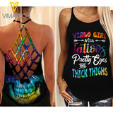 Virgo Girls With Tatoos Criss-Cross Open Back Camisole Tank Top/ Legging VMYY