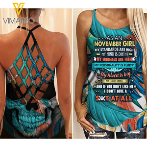 November Girl Hawaii Criss-Cross Open Back Camisole Tank Top AUG-HQ30
