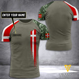 CUSTOMIZED DENMARK 3D PRINTED TSHIRT YYTT06