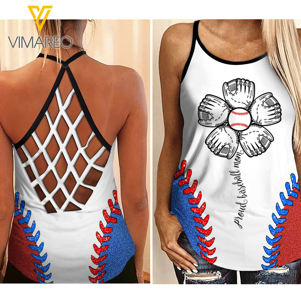 BASEBALL Criss-Cross Open Back Camisole Tank Top TMT