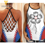 BASEBALL Criss-Cross Open Back Camisole Tank Top TMT