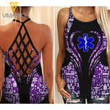 PARAMEDIC Criss-Cross Open Back Camisole Tank Top TMTL LOVE