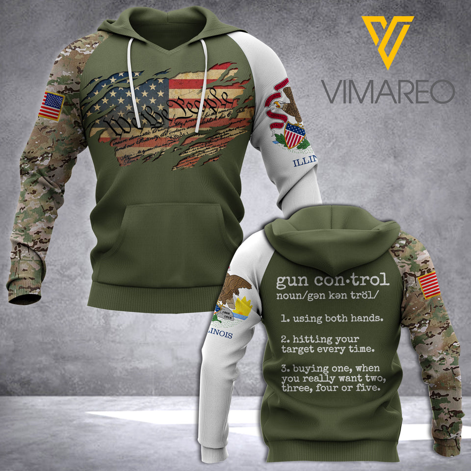 illinois T SHIRT/HOODIE 3D PRINTED TL113 UNDER GUNN