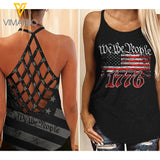 WE THE PEOPLE 1776 Criss-Cross Open Back Camisole Tank Top TMTL