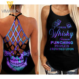 Whisky Criss-Cross Open Back Camisole Tank Top ZQ1803