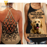 Golden Retriever Criss-Cross Open Back Camisole Tank Top leopard