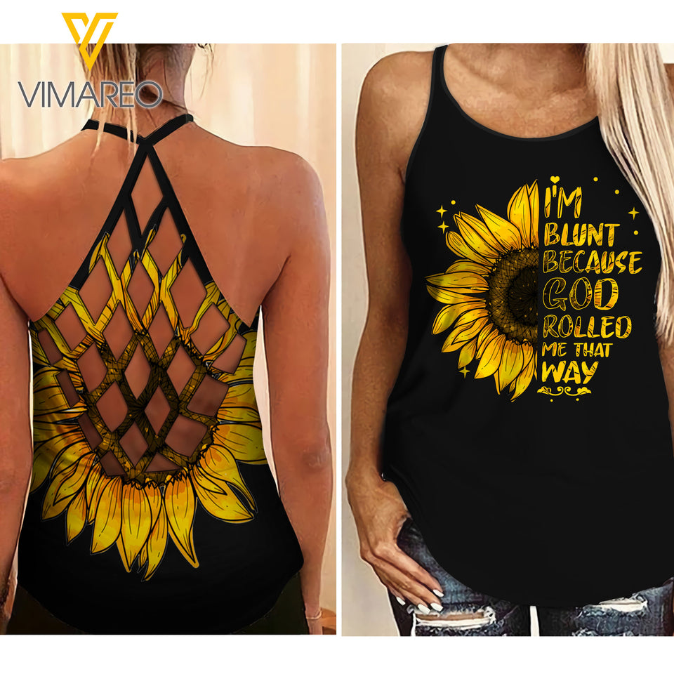 SUNFLOWER GIRL Criss-Cross Open Back Camisole Tank Top BLUNT