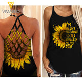 SUNFLOWER GIRL Criss-Cross Open Back Camisole Tank Top BLUNT