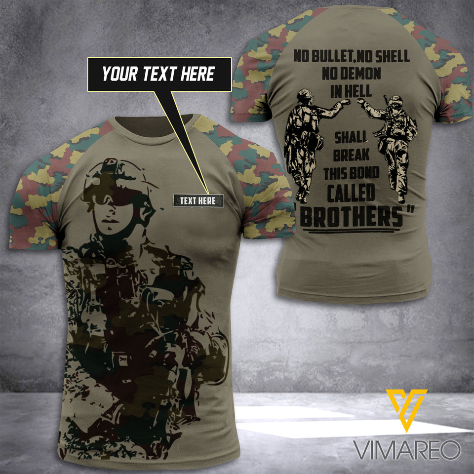 belgium army CUSTOMIZE T SHIRT 3D PRINTED TL256