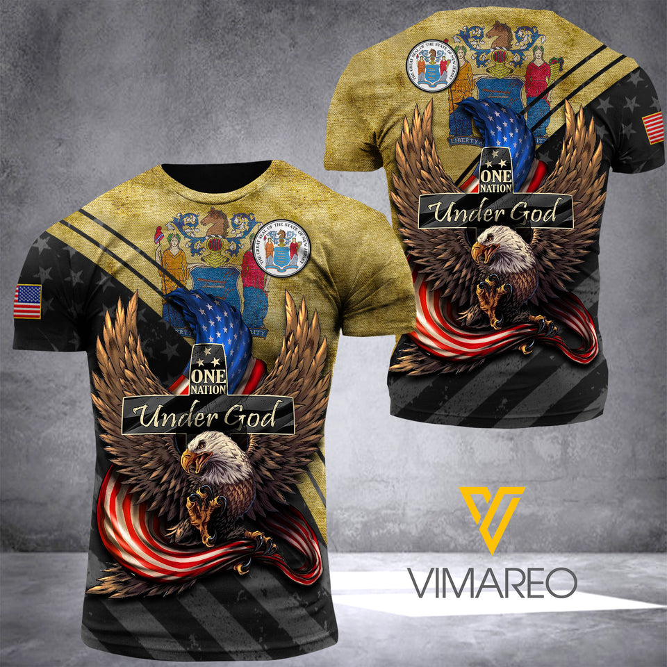 New Jersey T SHIRT 3D PRINTED TL113 UNDER GOD