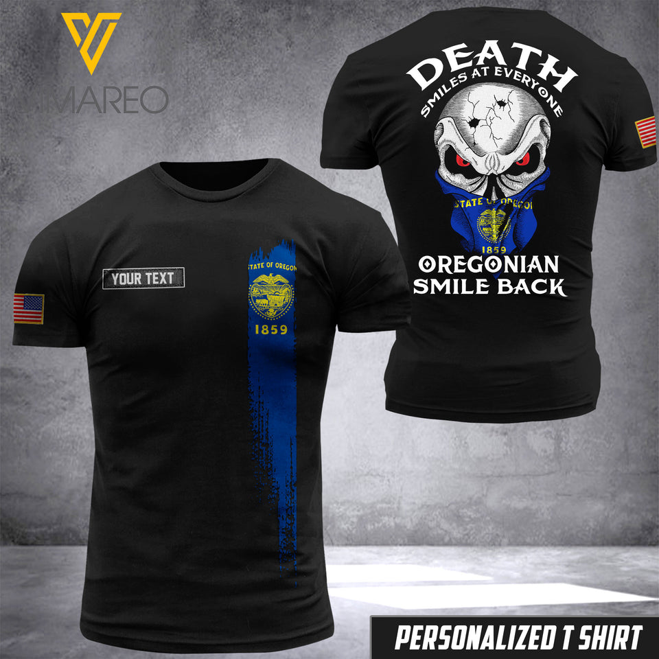 oregon SMILE BACK CUSTOMIZE T SHIRT 3D PRINTED TMTL