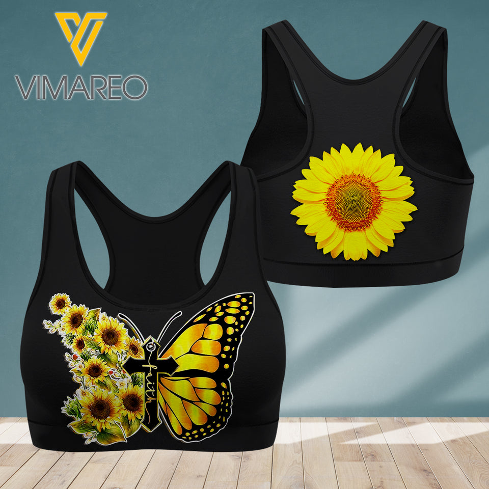 FAITH SUNFLOWER Running team 3D printed Sport bra
