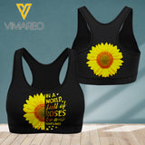 ROSES SUNFLOWER Running team 3D printed Sport bra