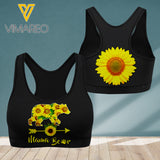 MAMA BEAR SUNFLOWER Running team 3D printed Sport bra
