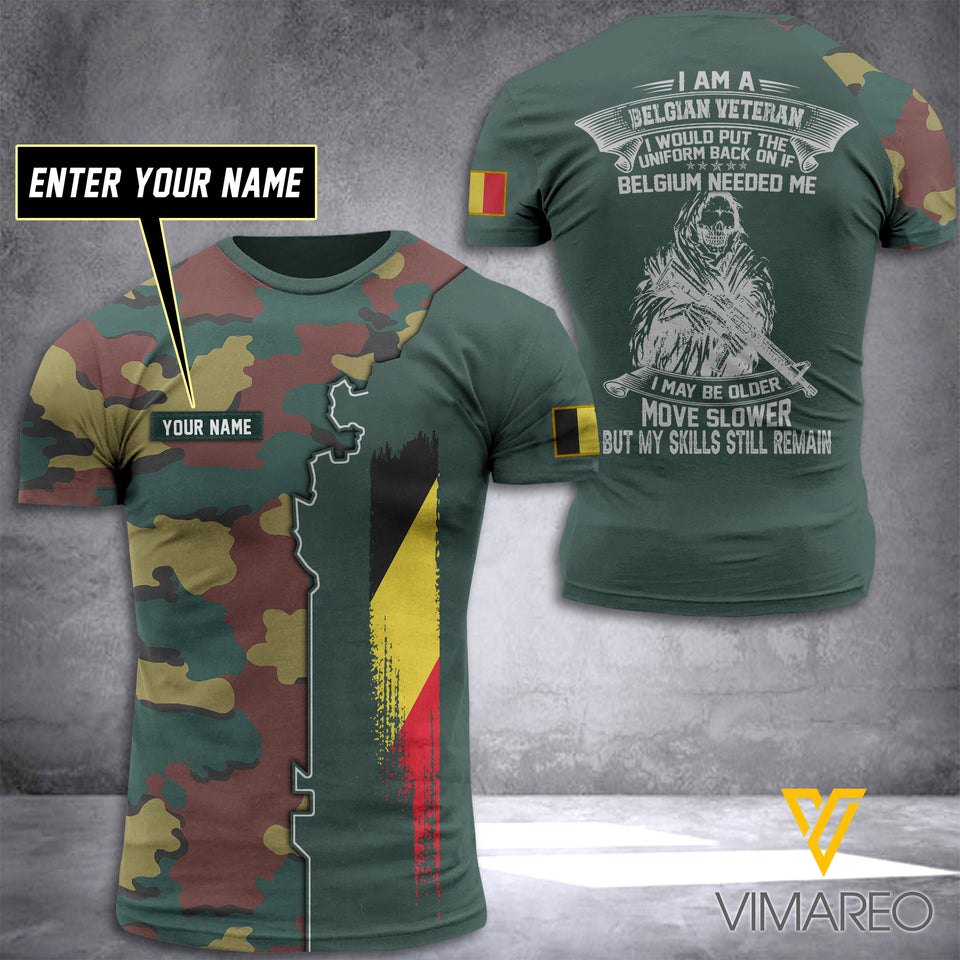 Belgium CAMO CUSTOMIZE T SHIRT 3D PRINTED TMTL VET
