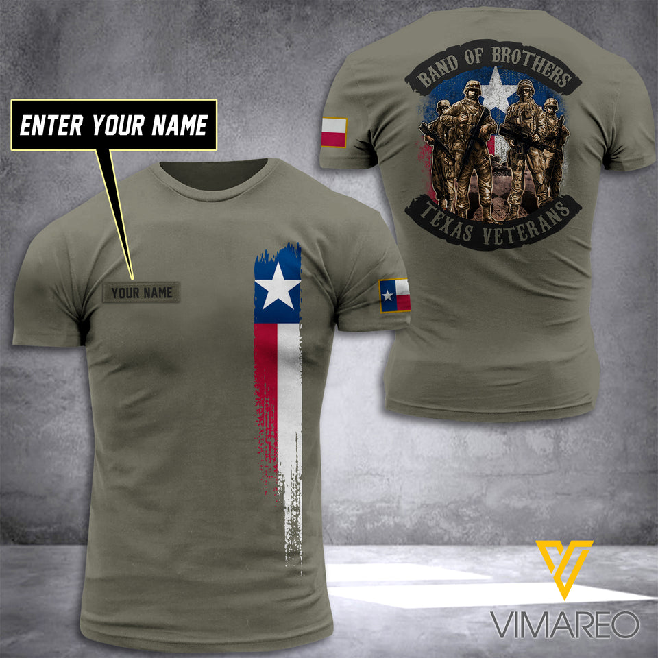 Texas VETERANS CUSTOMIZE T SHIRT 3D PRINTED TMTL BROTHER