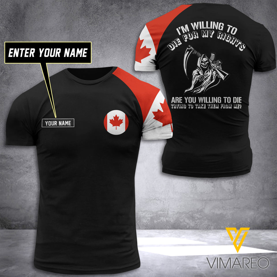 CANADA ARMY CUSTOMIZE T SHIRT 3D PRINTED TMTL64