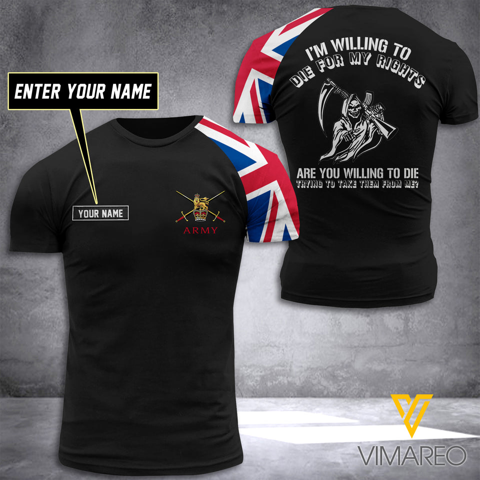 BRITISH ARMY CUSTOMIZE T SHIRT 3D PRINTED TMTL64