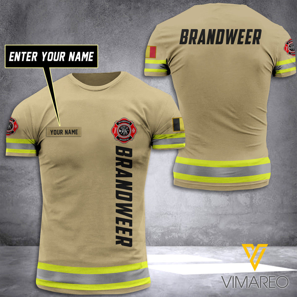 Belgium FIREFIGHTER CUSTOMIZE T SHIRT 3D PRINTED TMT