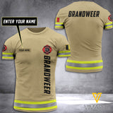 Belgium FIREFIGHTER CUSTOMIZE T SHIRT 3D PRINTED TMT