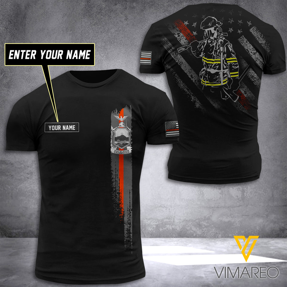 New York FIREFIGHTER CUSTOMIZE T SHIRT 3D PRINTED TMT