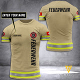 Swiss FIREFIGHTER CUSTOMIZE T SHIRT 3D PRINTED TMT