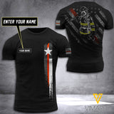 Texas FIREFIGHTER CUSTOMIZE T SHIRT 3D PRINTED TMT
