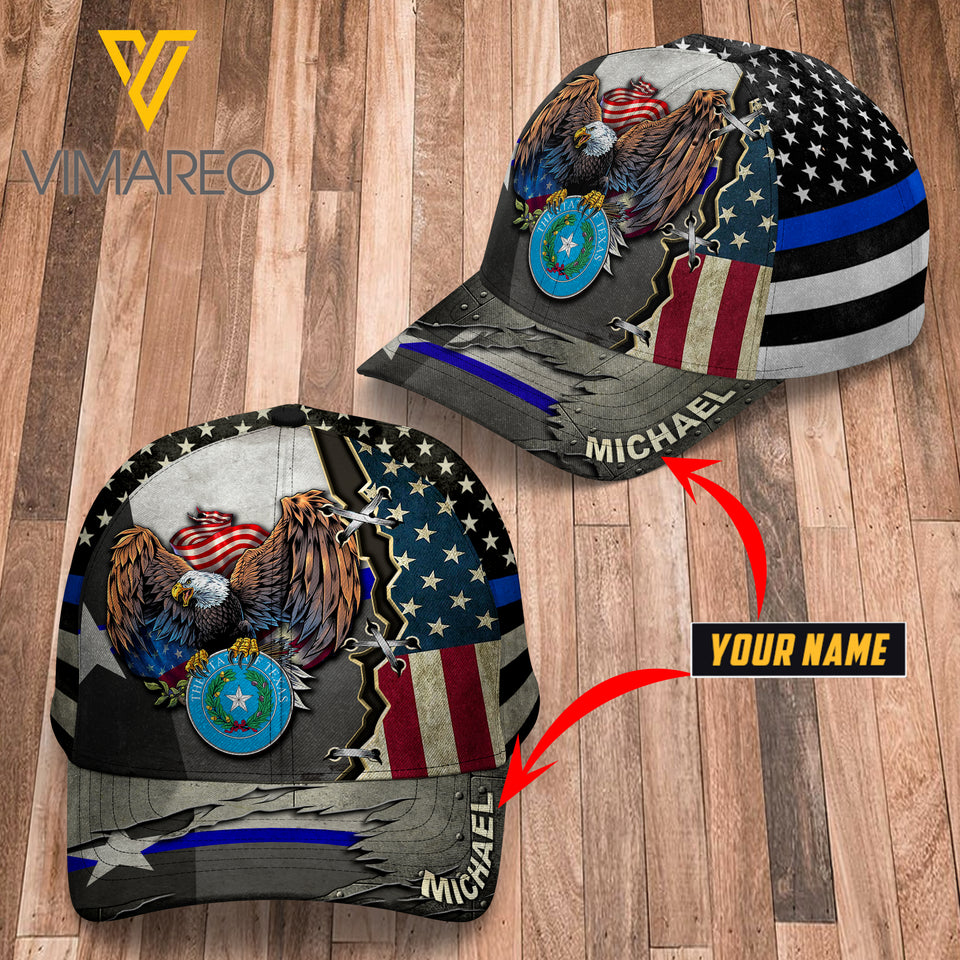 Texas BLUE LINE CUSTOMIZE Peaked cap 3D TL103 FLAG