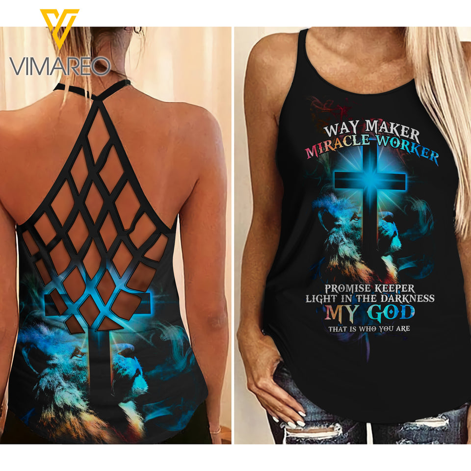 GOD Criss-Cross Open Back Camisole Tank Top TMTL