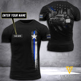 Texas BLUE LINE CUSTOMIZE T SHIRT 3D PRINTED TMT